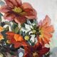Tableau huile sur toile signé Raymond PERISSE - Bouquet de Dahlias - Peintre Lorrain