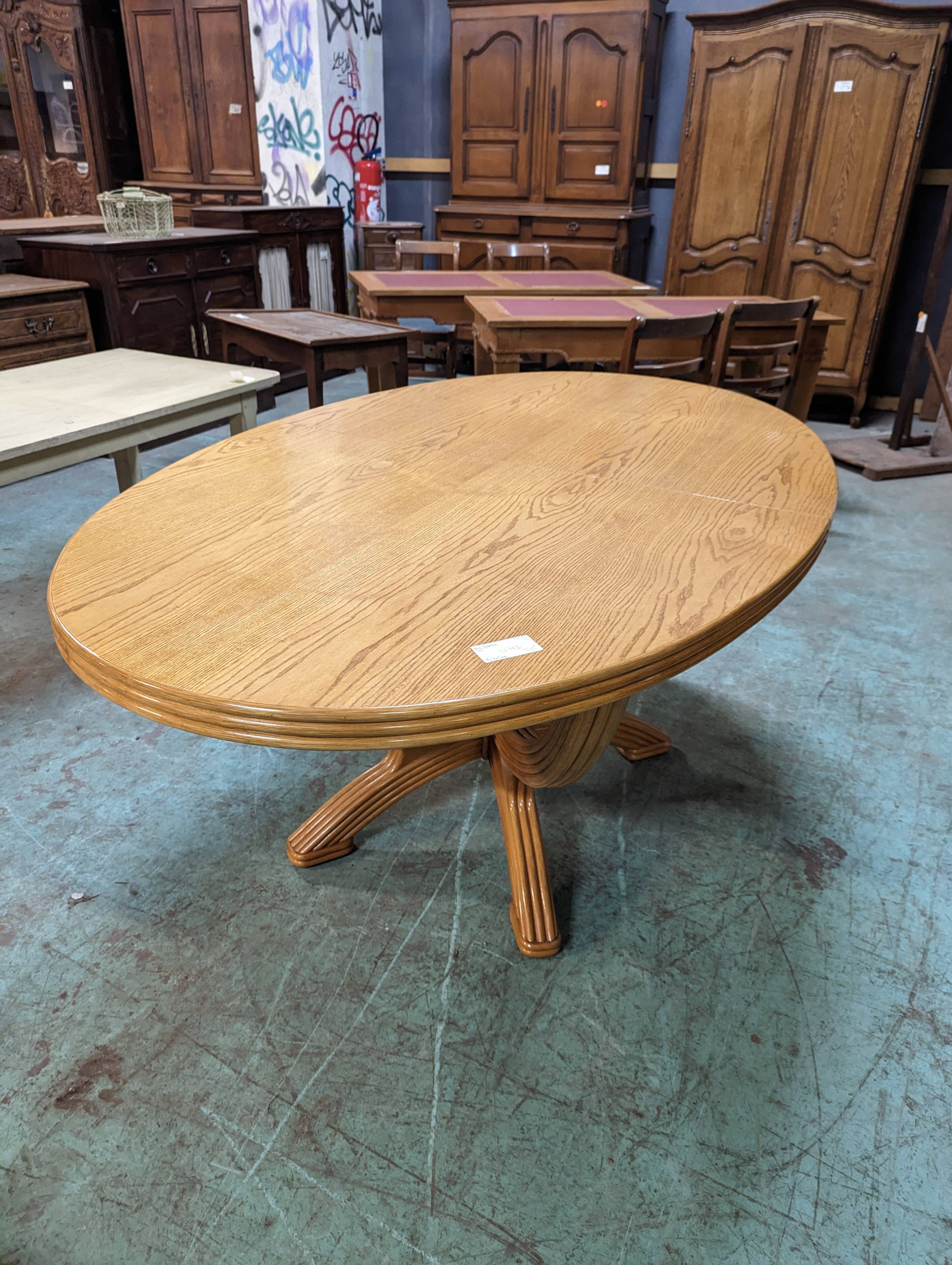 1980s dining room in rattan and oak veneer