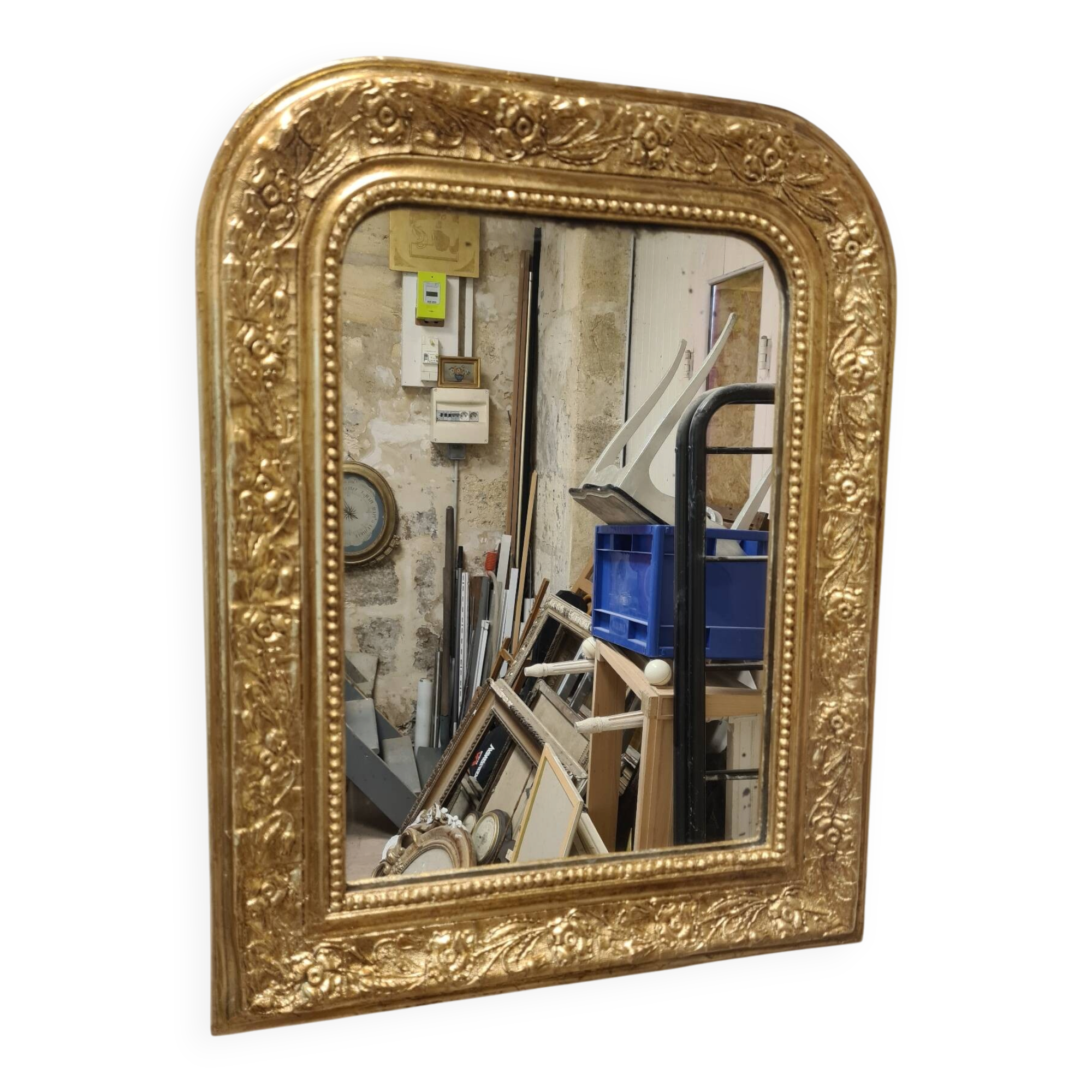 Antique gilded Louis Philippe mirror