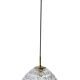 Vintage suspension thick transparent glass and brass 1960