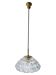 Vintage suspension thick transparent glass and brass 1960