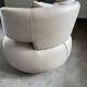 Design swivel armchair "CURL" by Roche Bobois - Light Grey Leather