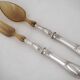 Ercuis Pompadour, set of 4 serving utensils, for stew and salad, silver-plated metal.