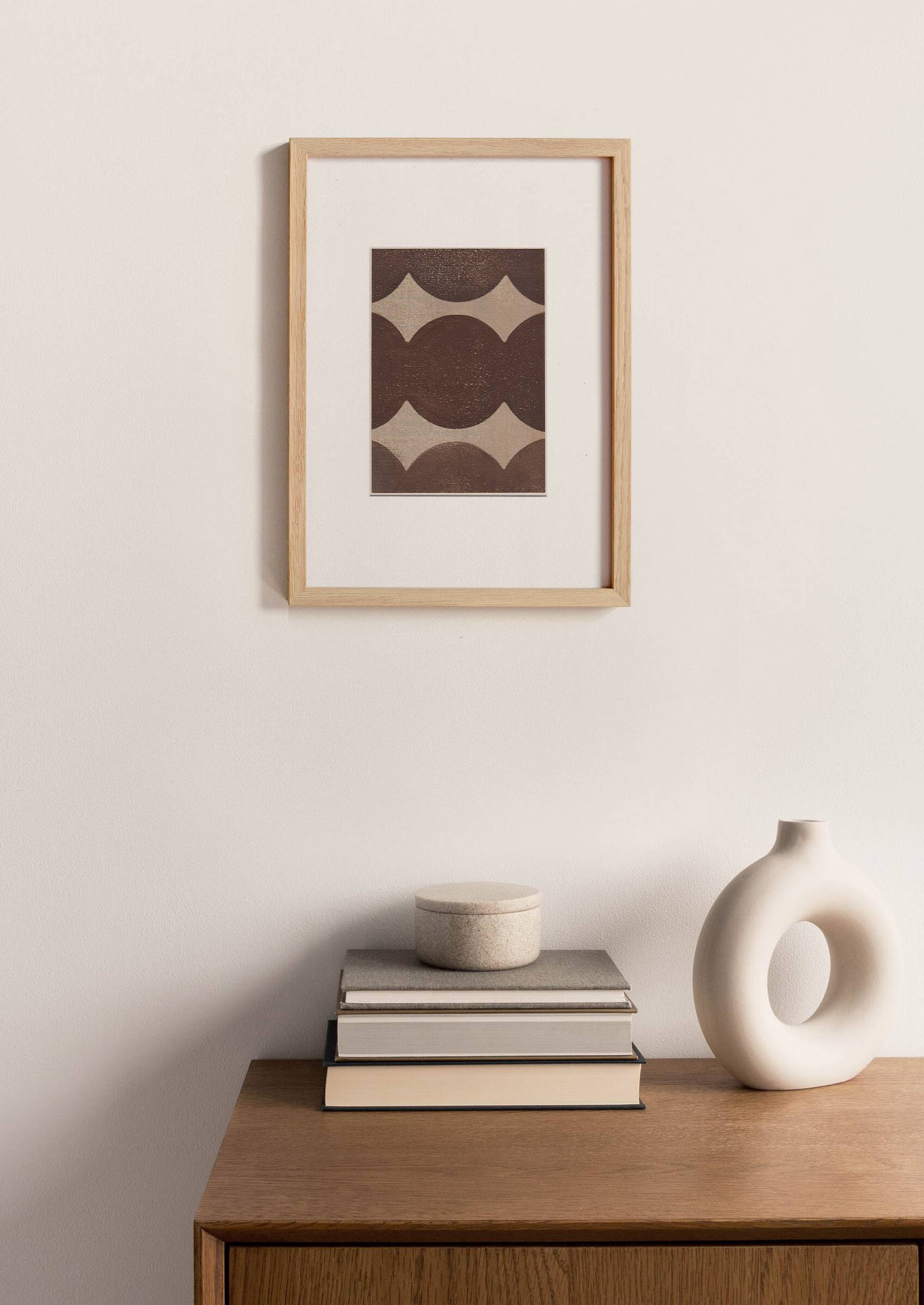 Peinture abstraite sur papier B352 signée Eawy