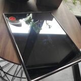 Vintage barber mirror, with chain, Combastel, made in France