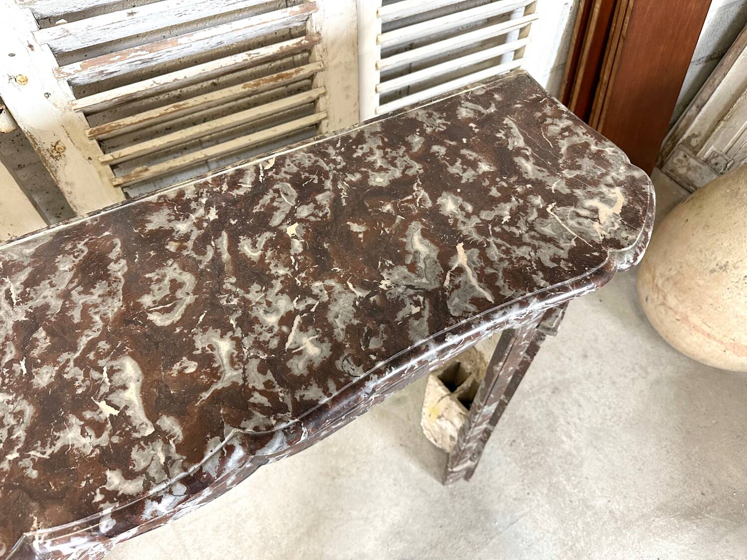 Red marble fireplace late 19th century