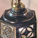 polished coppery brass art deco desk lamp numbered 3kg