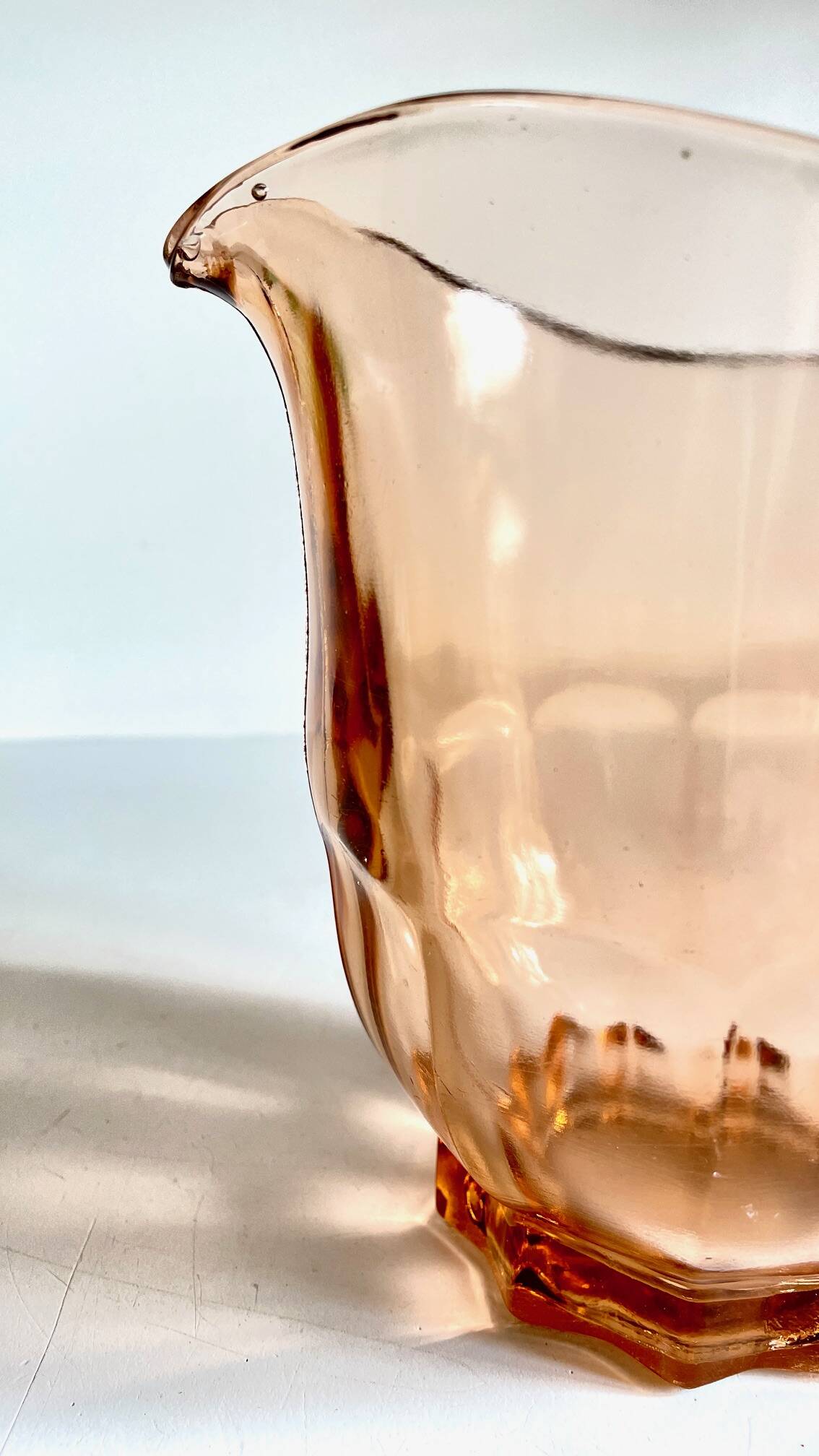 Vintage amber-pink glass pitcher 1 liter
