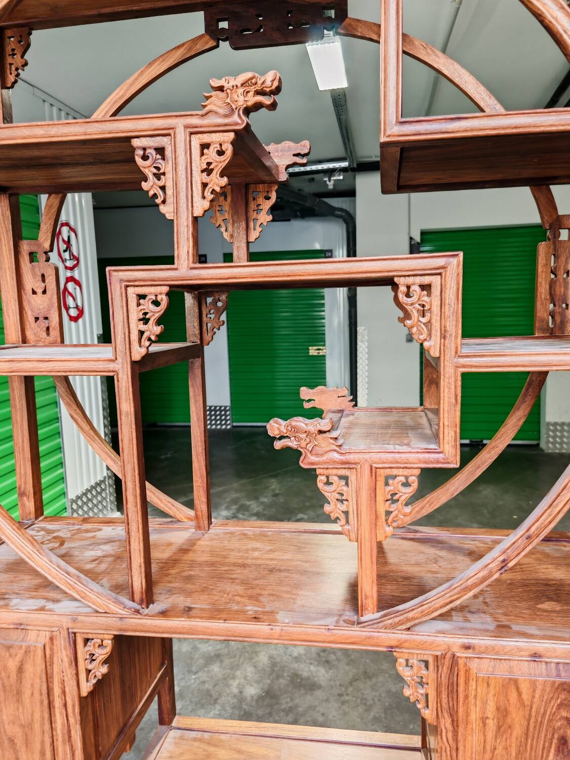 Bibliothèque chinoise Collectible Décorative en bois exotique