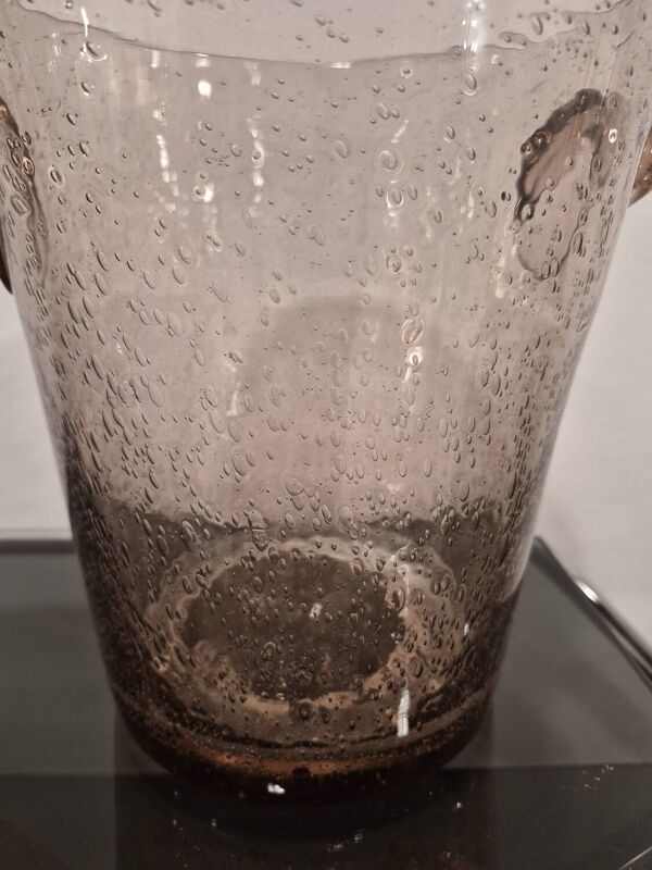 Seau a champagne biot verre bullé mauve