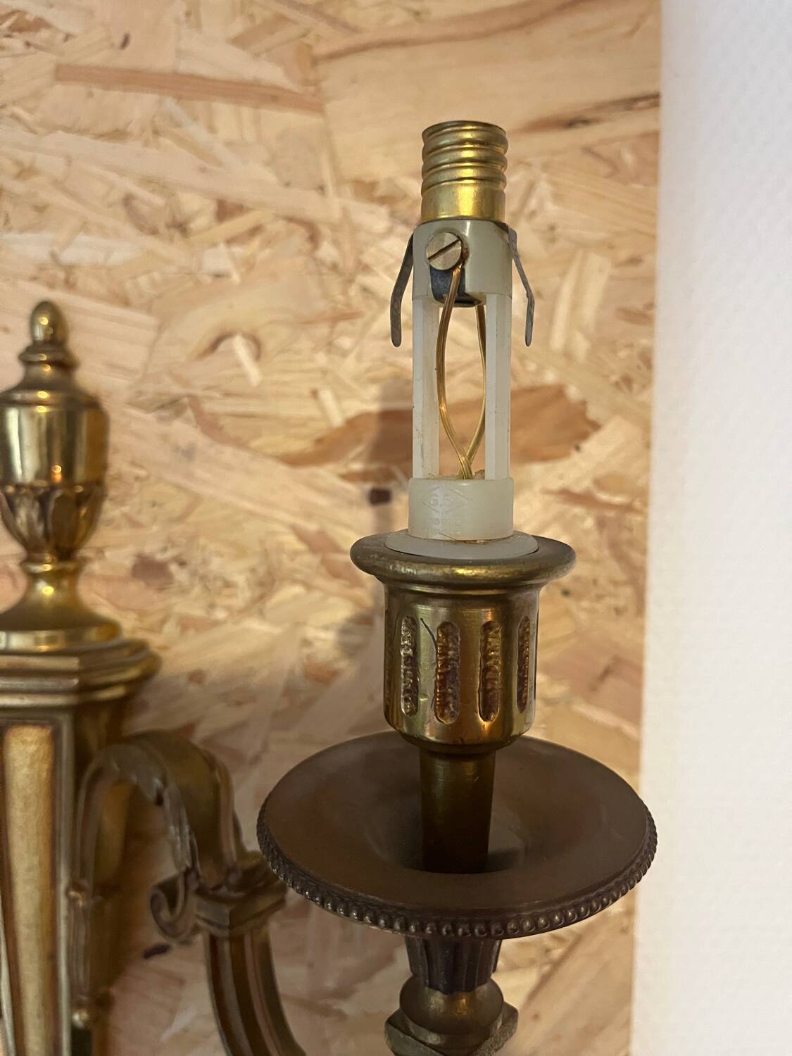 Pair of Empire style bronze wall lights