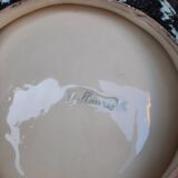 Fruit cut, center of table, ceramic, signed Vallauris, vintage 70s.