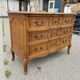 Louis XV style crossbow chest of drawers 3 drawers in walnut