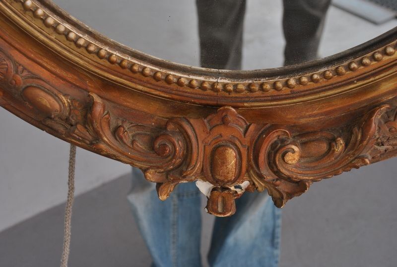 Mirror of style Louis XVI gilded stucco 1880