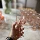 Set of 15 Arcoroc pink wine glasses