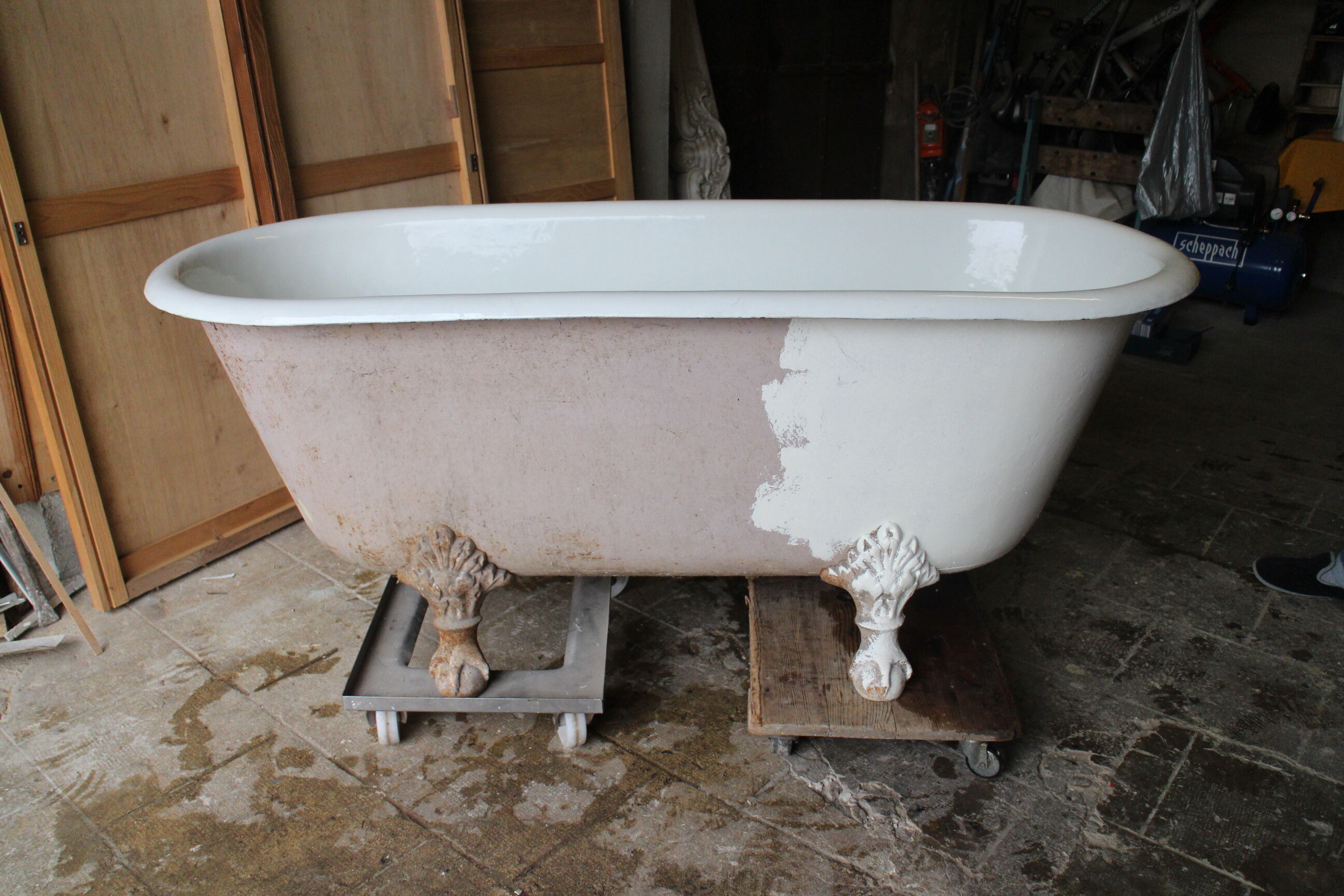 Old cast iron bathtub