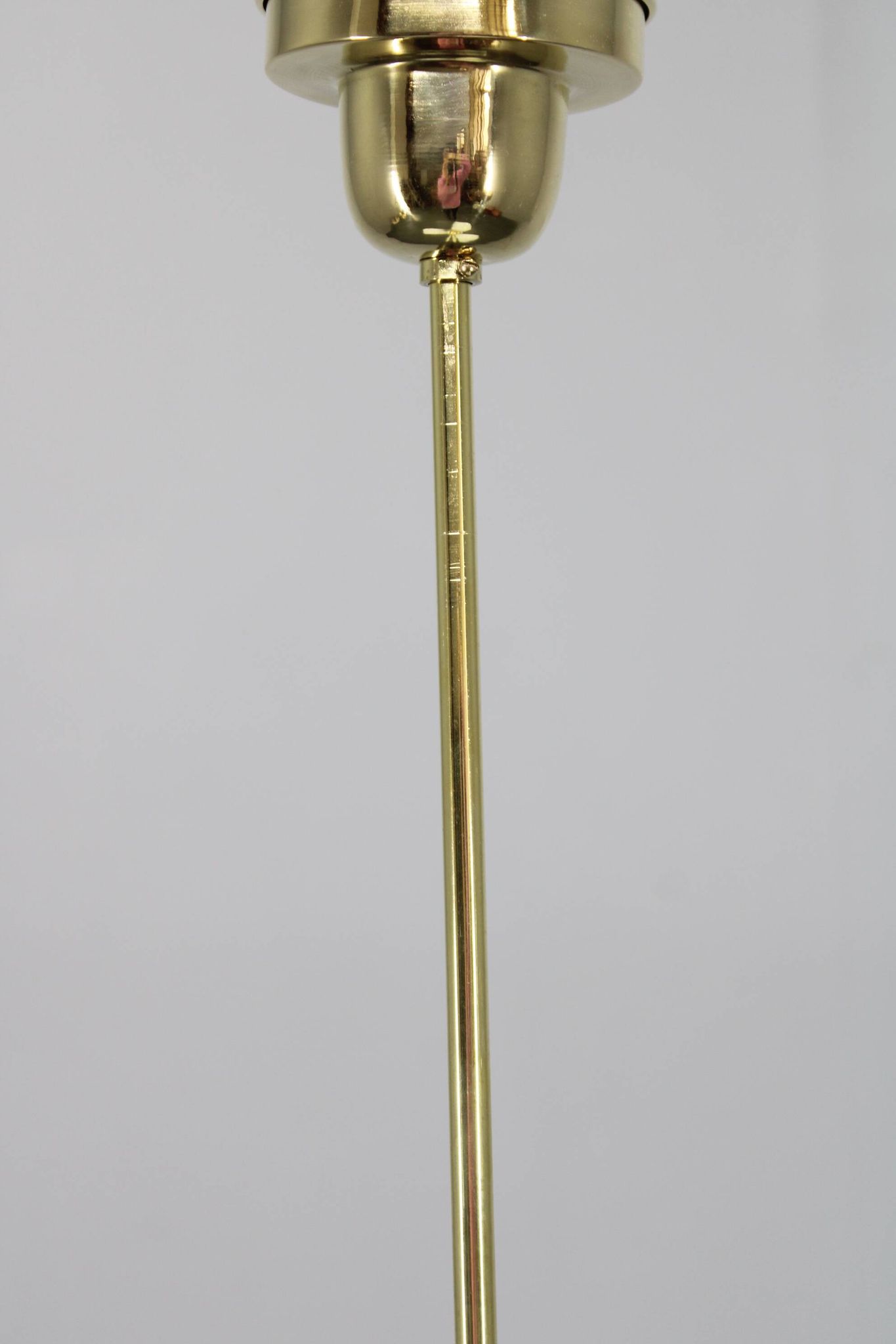Art Deco brass chandelier with opaline glass, Czechoslovakia, 1930s
