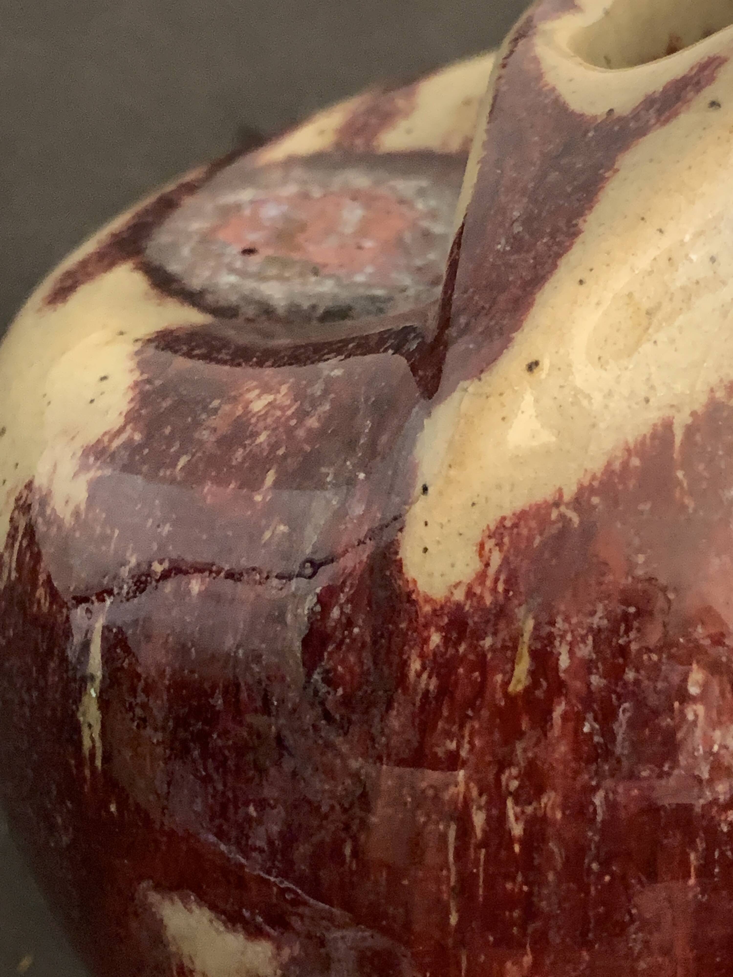 Vase soliflore français Lucette Pillet en grès rouge sang de boeuf, 1980