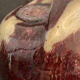 Vase soliflore français Lucette Pillet en grès rouge sang de boeuf, 1980