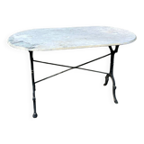 Large oval matte marble bistro table