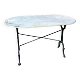 Large oval matte marble bistro table