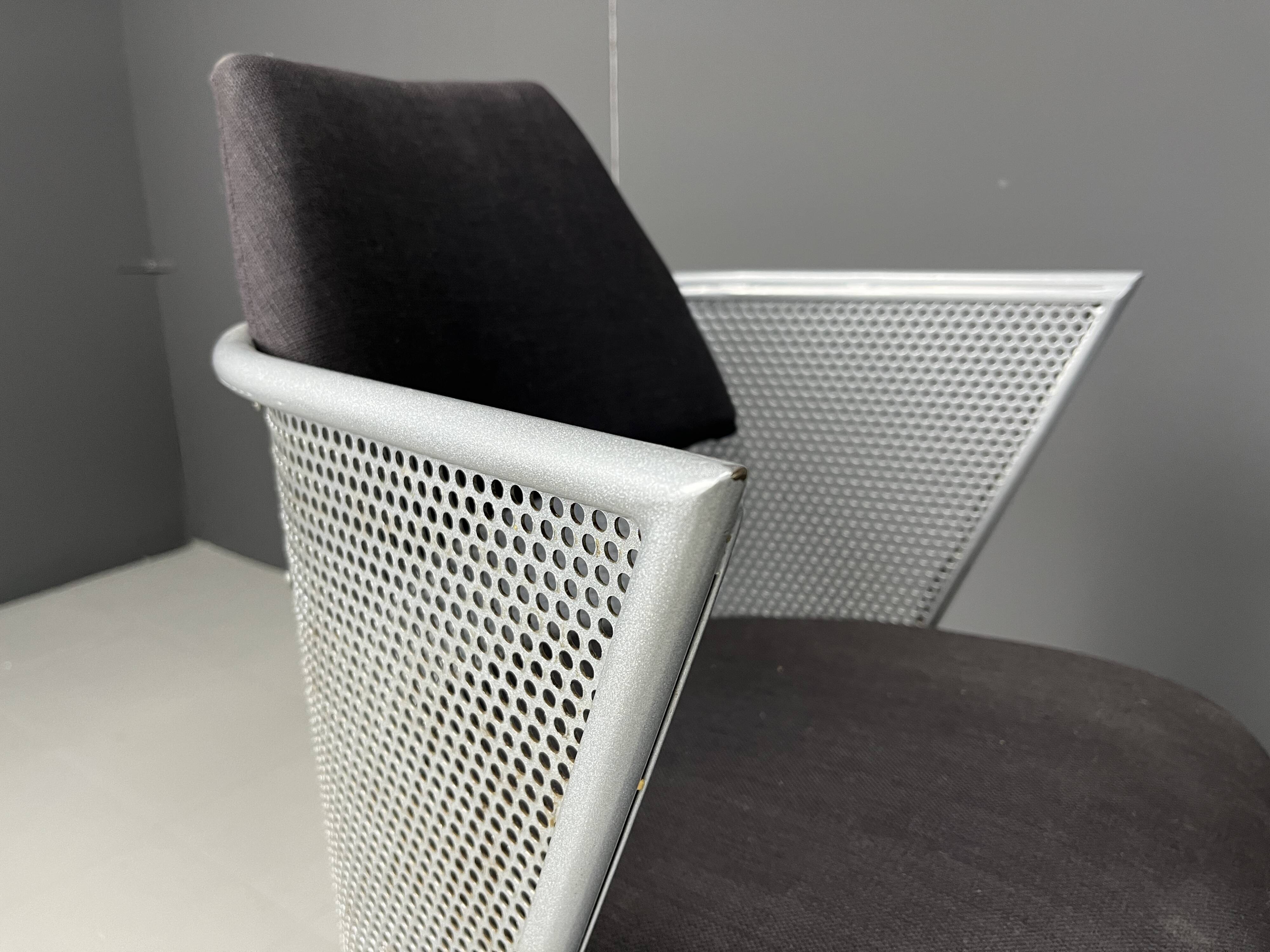 Postmodern metal dining chairs, 1980s