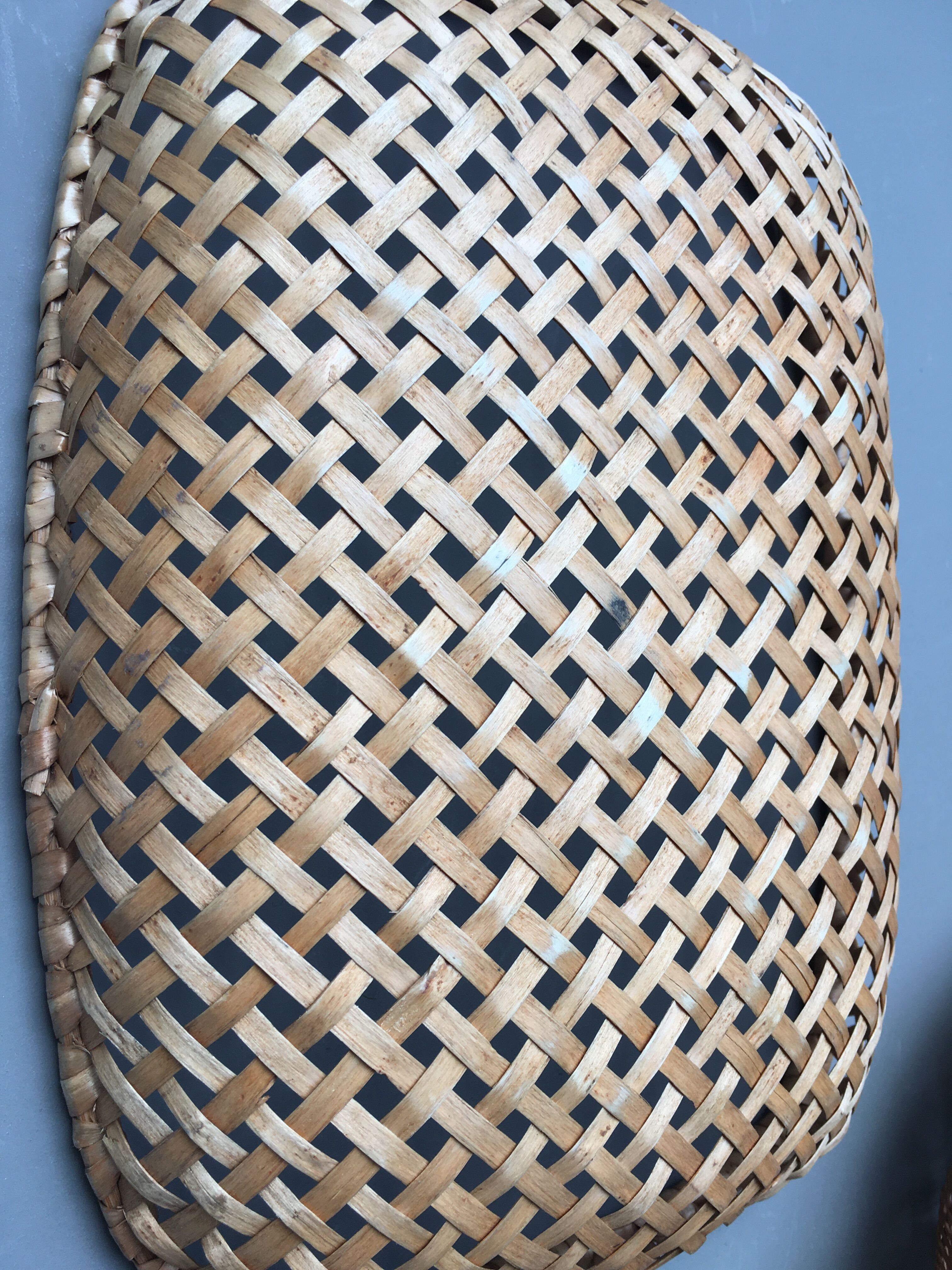 Set of 2 rattan and bamboo baskets