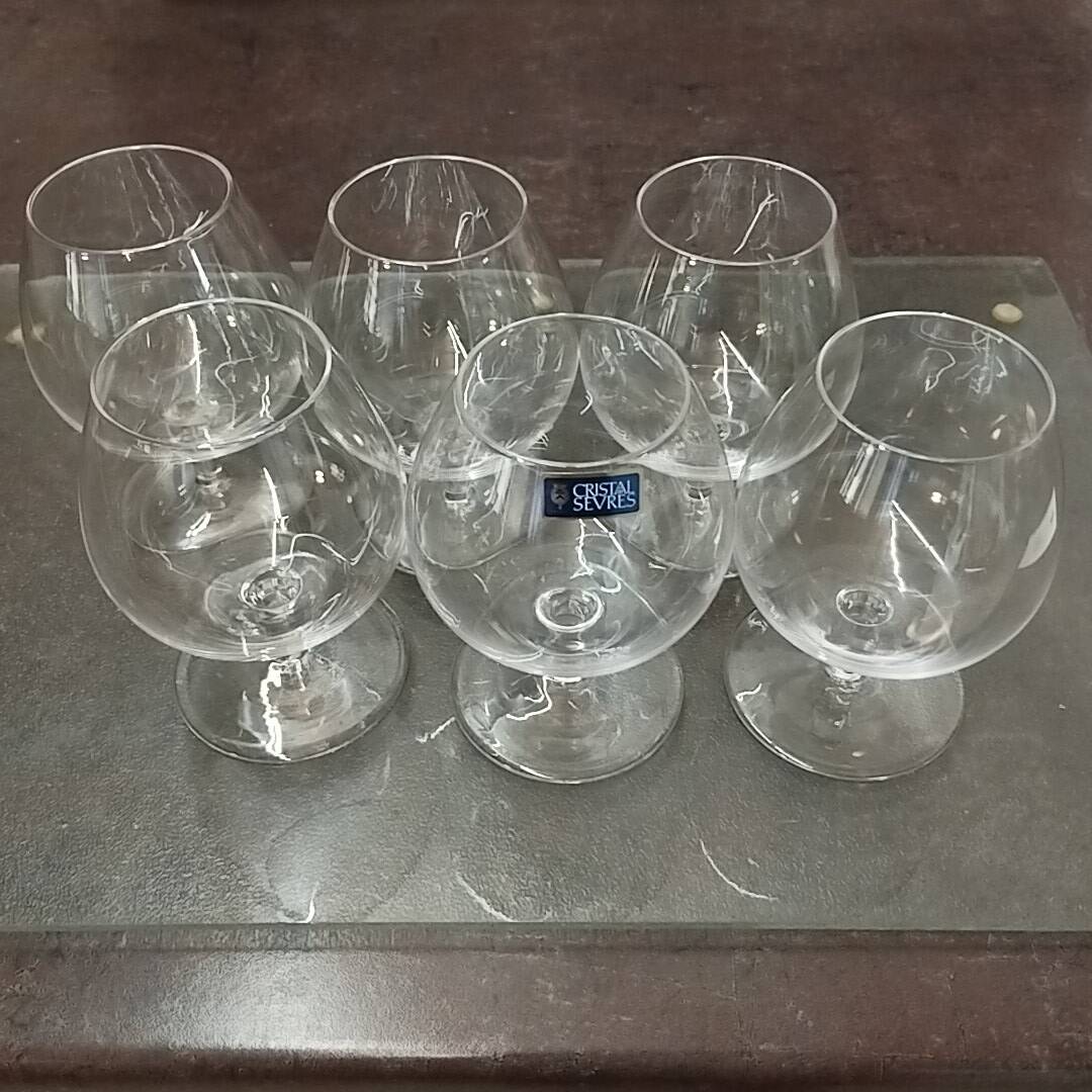 6 crystal cognac glasses from Sèvres