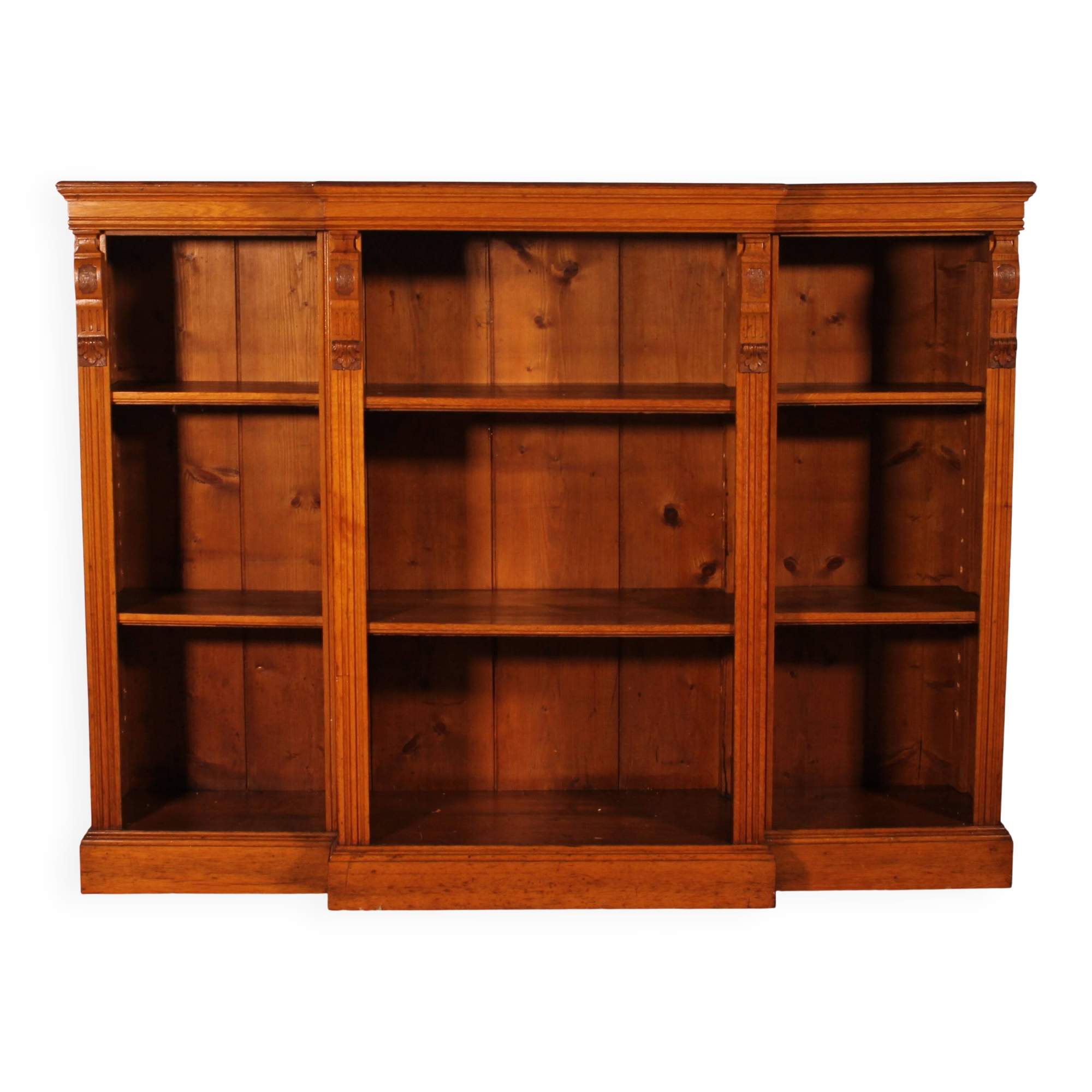 bibliothèque ouverte en chêne claire-19° siècle