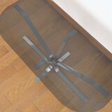 Oval coffee table smoked glass