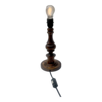 Old turned solid wood lamp base