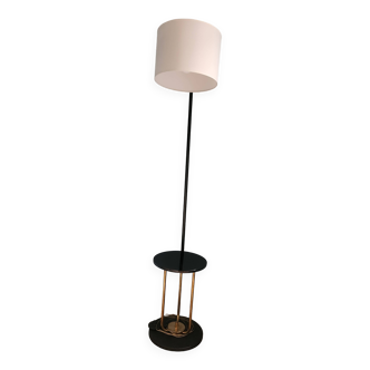 Black and brass floor lamp from the 50s