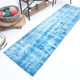 2x9 di̇stressed blue oushak runner rug, 282x75cm