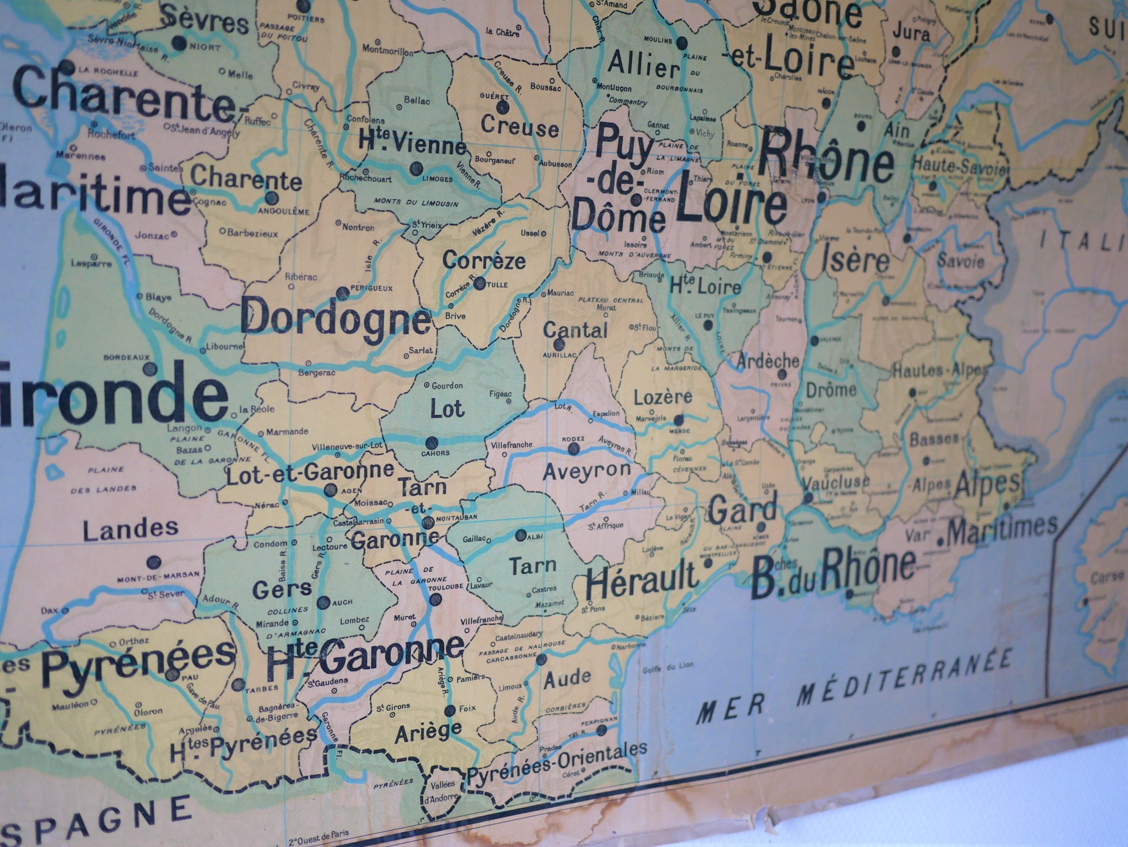 Map of France vintage - school poster n ° 4