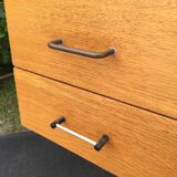 Vintage modernist office in oak and metal tubular base