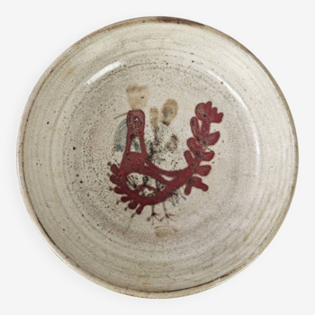 Ceramic dish by Gustave Reynaud, Le Murier, 1960.