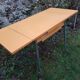 Table en formica orange, 2 rallonges
