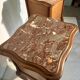 Pair of antique bedside tables with marble top and ceramic niche