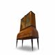 Secretary credenza in marquetry in the Italian Louis XV style from the mid-century, 1960.