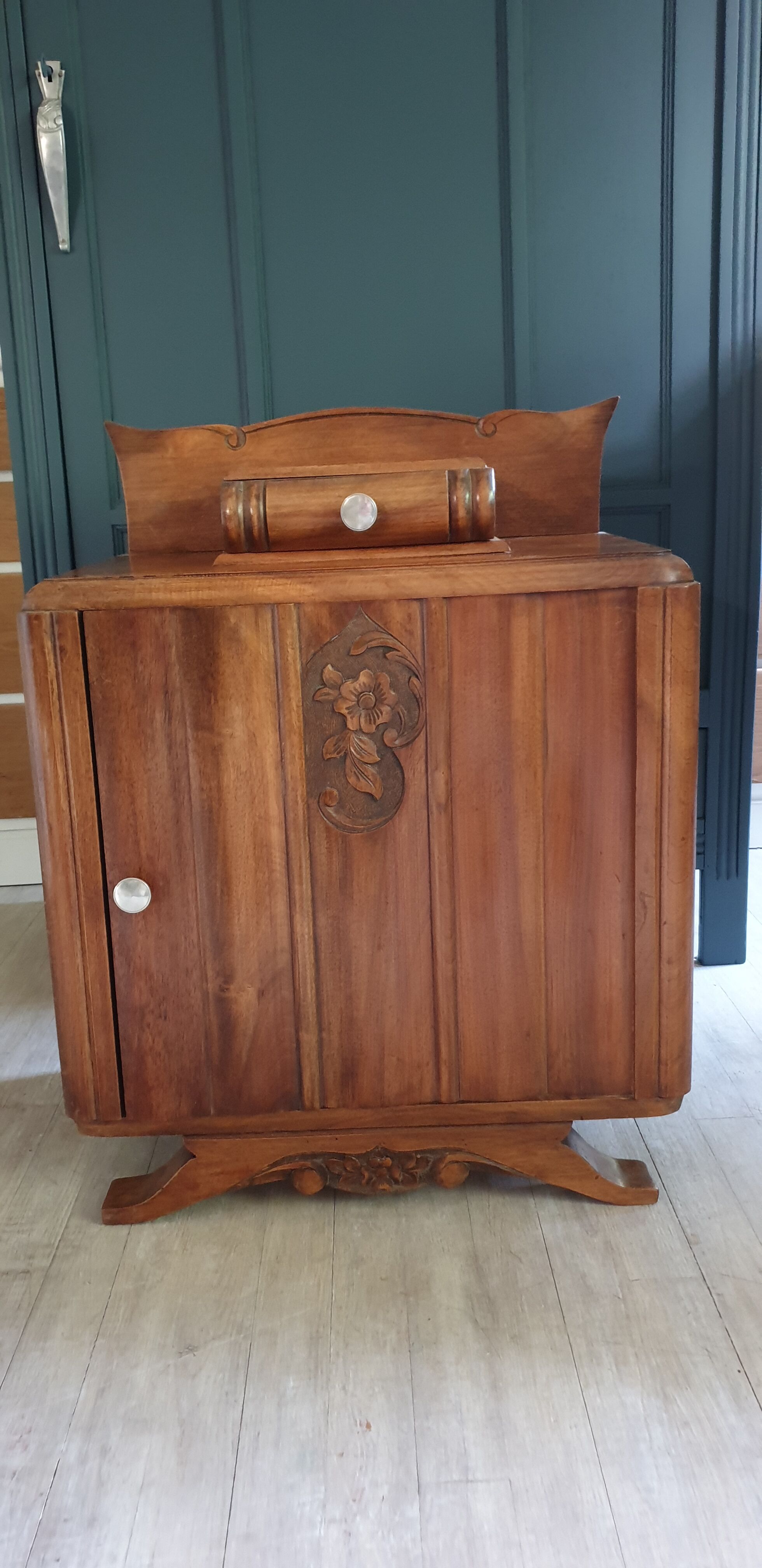 Art deco bedside in solid wood