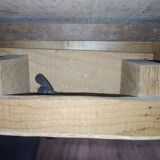 19th-century solid walnut farmhouse table, benches, extensions, Ardèche.