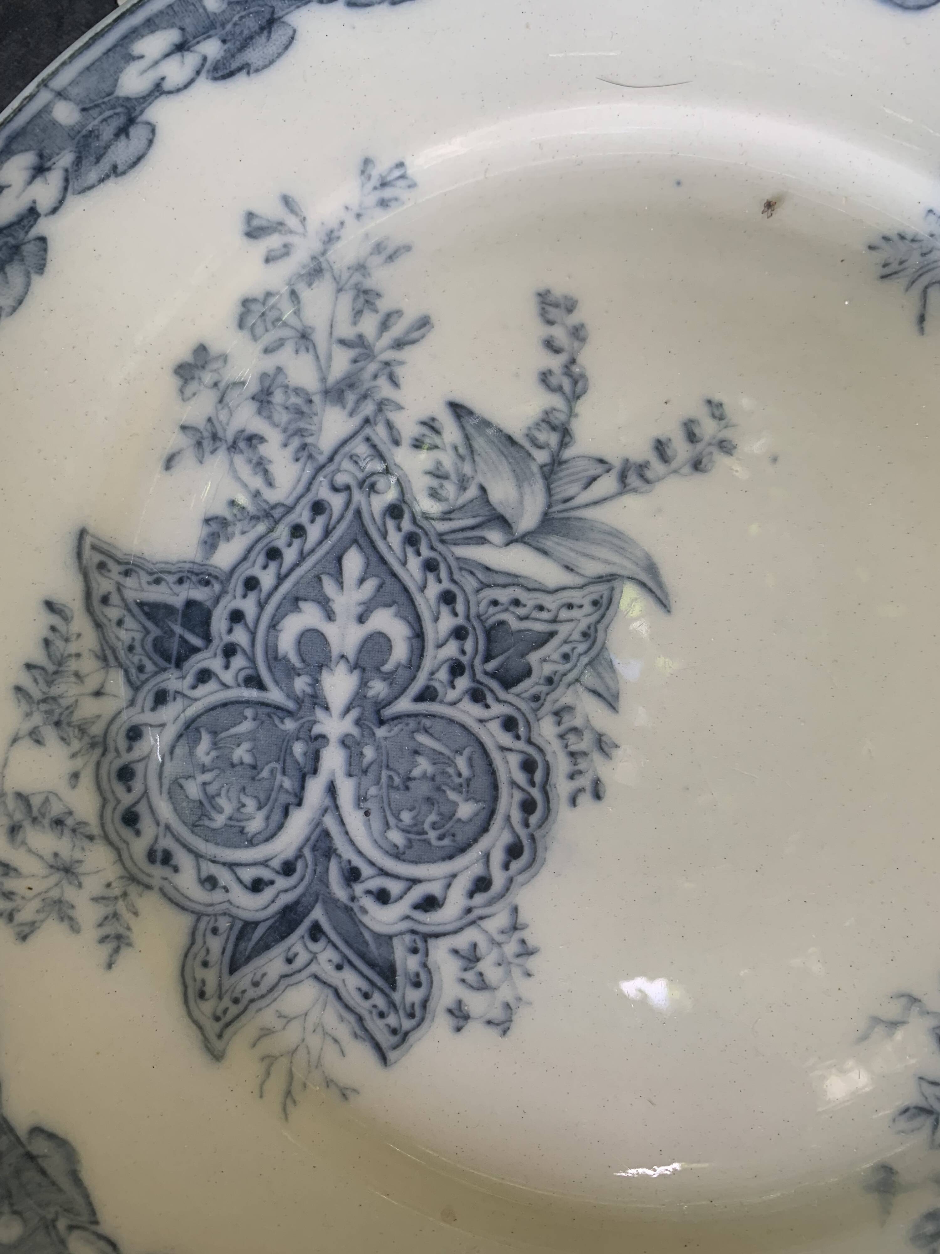 Compotier in earthenware, cartridge model, sarreguemines, u & c, made in france, art deco