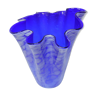 Large blue handkerchief vase Murano Venini glass 1960