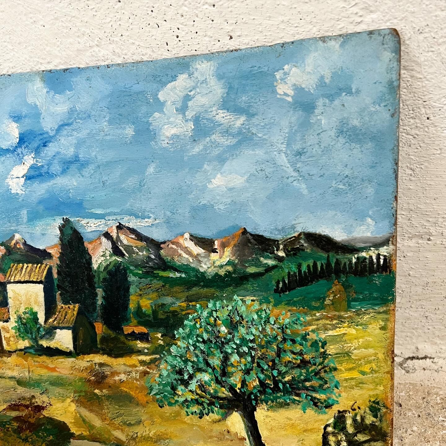 Provencal and pink landscape painting