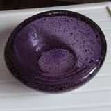 Purple Murano glass pocket bowl with aventurine – attributed to Seguso