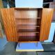 High cabinet with 2 doors in teak and vintage veneer from the 60s