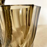 Vintage smoked glass vases