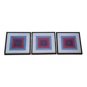 Trio Tableaux Vintage - victor