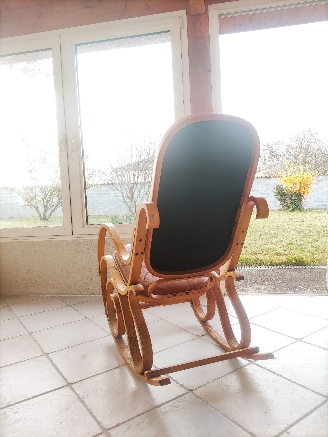 Rockingchair wood and leather