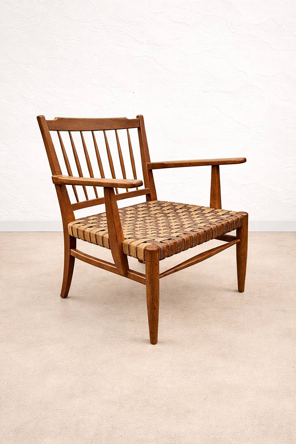 Chaises et table en chêne hongrois des années 1940, Lajos Kozma.
